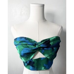 Vici Women's Tropical Hawaiian Print Vacation Resort Tulum Crop Top Sz M Darling